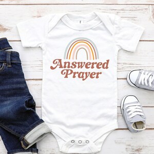 Answered Prayer Baby Bodysuit, Infant Bodysuit, Cute IVF In-Vitro Baby Outfit, Baby Shower Funny Bodysuit Gift