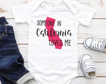 Someone In California Loves Me Toddler Youth Shirt and Baby Bodysuit, California Family Kids Shirt, Family in California, New Baby Gift