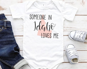 Someone In Idaho Loves Me Toddler Youth Shirt and Baby Bodysuit, Idaho Family Kid Shirt, Family in Idaho, New Baby Gift