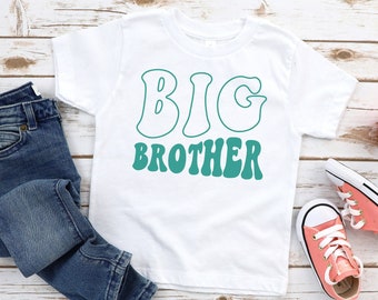 Wavy Big Brother Toddler Youth and Baby Shirt, Big Brother Shirt, Big Brother New Baby Graphic Tee