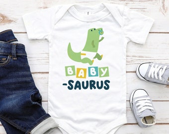 Baby-Saurus Baby Bodysuit, Infant Bodysuit, Funny Dinosaur Baby Outfit, Baby Shower Funny Bodysuit Gift