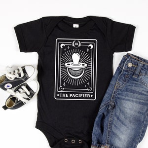 The Pacifier Tarot Card Baby Bodysuit, Infant Bodysuit, Cute Tarot Card Baby Outfit