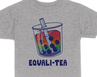 Equali-tea Pride Toddler & Kids Youth T-Shirt, Rainbow Gay Pride Kids Tee, LGBTQ Pride Youth Shirt