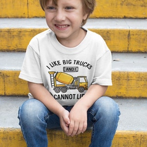 I Like Big Trucks Toddler & Kids Youth T-Shirt, Cute Funny Children&#39;s Construction Crew Transportation Truck Digging Shirt
