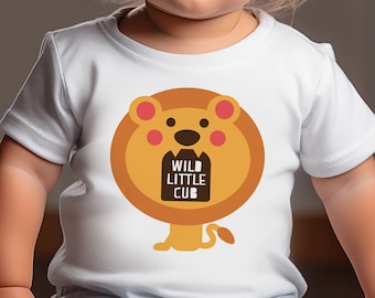 Wild Little Cub Toddler & Kids Youth T-Shirt, Kids Animal Shirt, Kids Zoo Shirt, Safari Shirt, Kids Animal Lover Graphic Tee