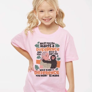 Jane Goodall Quote Toddler & Kids Youth T-Shirt, Youth Women's History Month, Empowerment Influential Leaders Equality Kids Tee