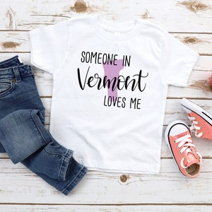 Someone In Vermont Loves Me Toddler Youth Shirt and Baby Bodysuit, Vermont Family Kid Shirt, Family in Vermont, New Baby Gift image 2