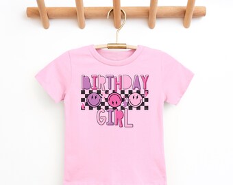 Retro Birthday Girl Toddler & Kids Youth T-Shirt, Birthday Girl Cute Bday Graphic Tee