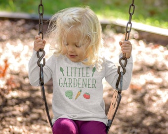 Little Gardener Long Sleeve Toddler Shirt, Toddler Shirts, Kids Garden T-Shirts, Cute Toddler Shirts