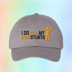 I Do All My Own Stunts Youth Embroidered Hat, Kids Hat, Funny Kids Hat, Cute Kids Hat