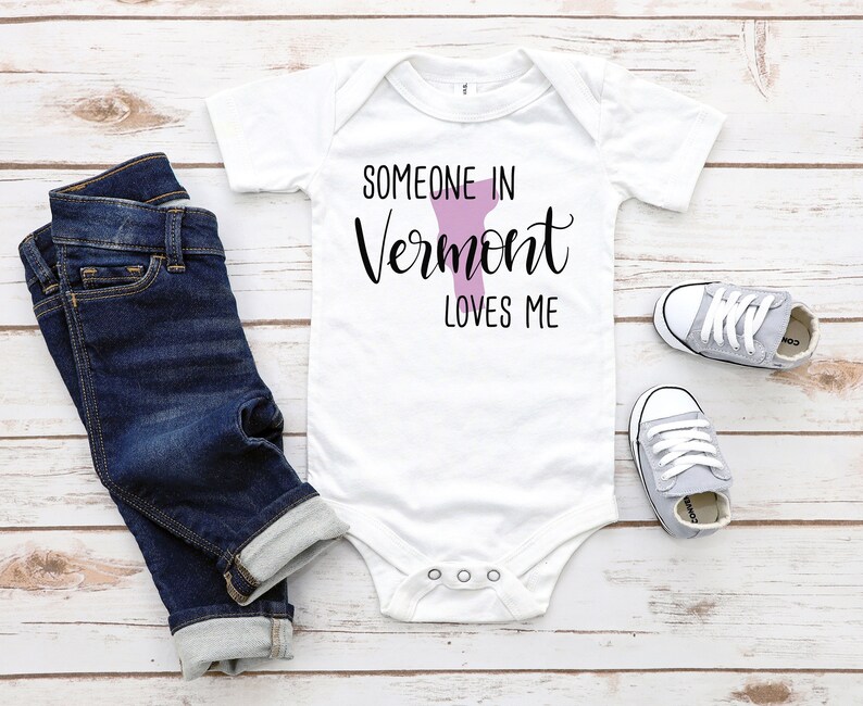 Someone In Vermont Loves Me Toddler Youth Shirt and Baby Bodysuit, Vermont Family Kid Shirt, Family in Vermont, New Baby Gift image 1