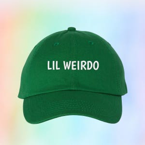 Lil Weirdo Youth Embroidered Hat | Funny Kid Aesthetic Hat, Cute Weird Kid Gift, Adjustable Youth Dad Hat, Trendy Embroidered Cap