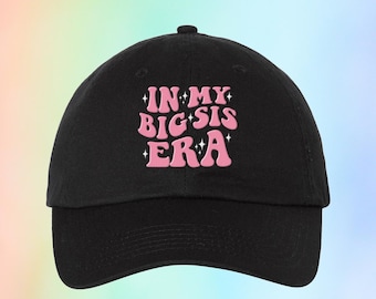 In My Big Sis Era Youth Embroidered Hat, Kids Hat, Big Sister Hat, Big Sister New Baby Announcement