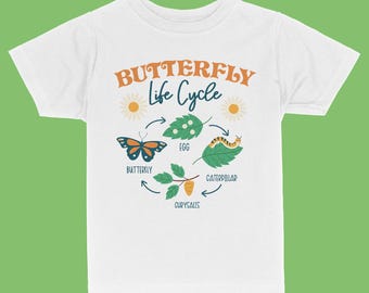 Butterfly Life Cycle Toddler & Kids Youth T-Shirt, Butterfly Life Kids Shirt, Cute Kids Shirts, Butterfly Kid Tees, Butterfly Shirt For Kids