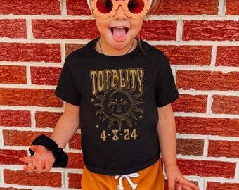 Boho Solar Eclipse Toddler & Kids Youth T-Shirt, Cute Kids Solar Eclipse Shirt Tee