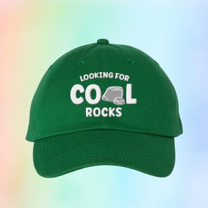 Looking For Cool Rocks Youth Embroidered Hat, Rock Collector Kids Hat, Funny Kids Hat, Cute Kids Hat