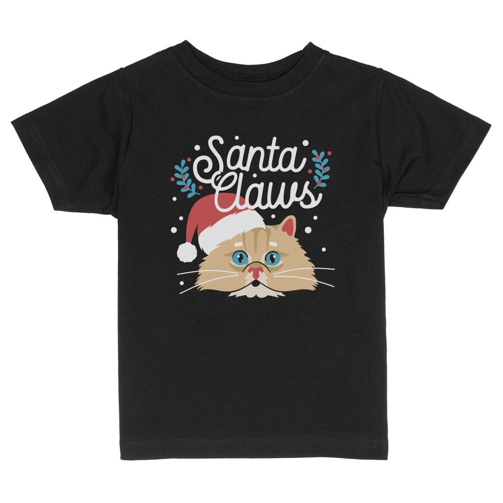 Santa Claws Cat Cute Christmas Toddler & Kids Youth T-shirt | Etsy