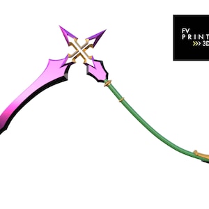 Marluxia's scythe - Graceful Dahlia- Kingdom Hearts 3 - Costume Cosplay - STL to print