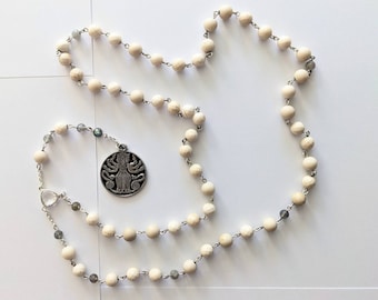 Hekate Golden Ratio White Gemstone Rosary - Made to Order