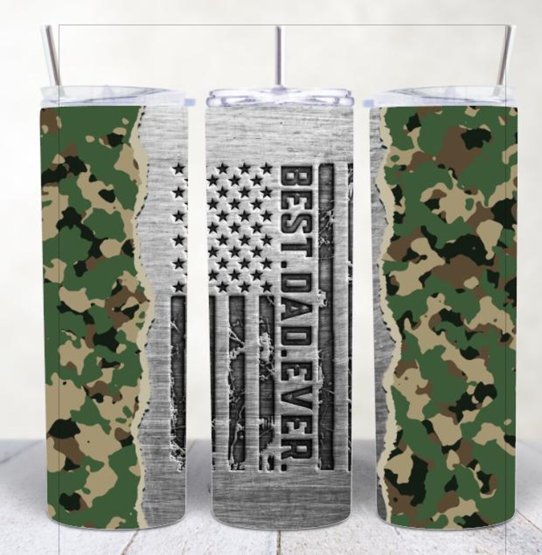 Best Dad Ever Camo Tumbler Template PNG, Father's Day - Etsy