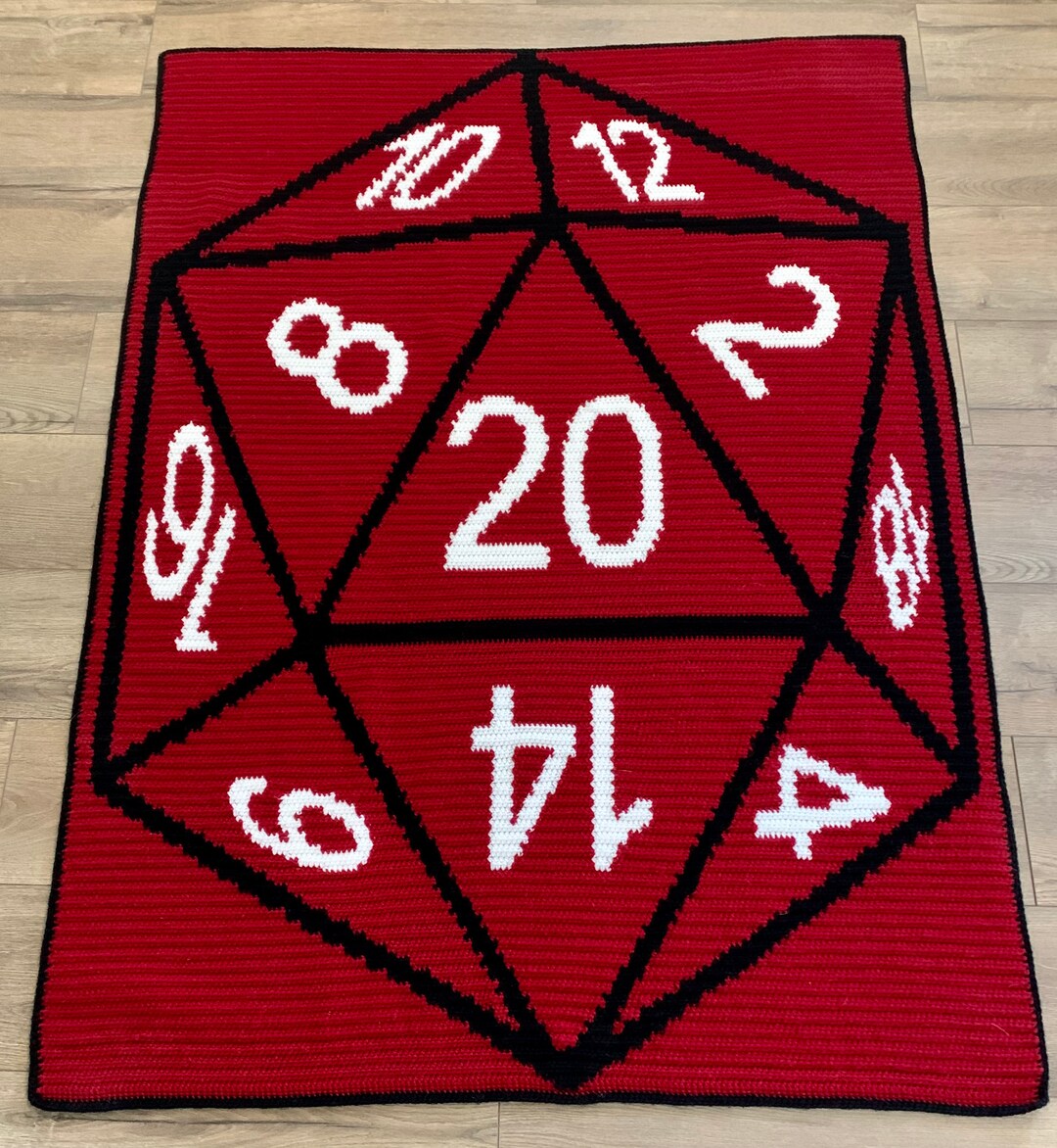 D20 Crochet Afghan PATTERN Intarsia US Terms (Download Now) Etsy