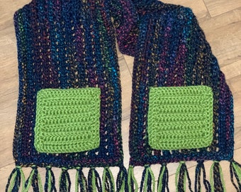 Crochet Pocket Shawl PATTERN - Suitable for Beginners - US Terms
