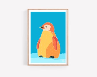 Penguin Art Print A4/A5/A3 Original Colourful Wall Art