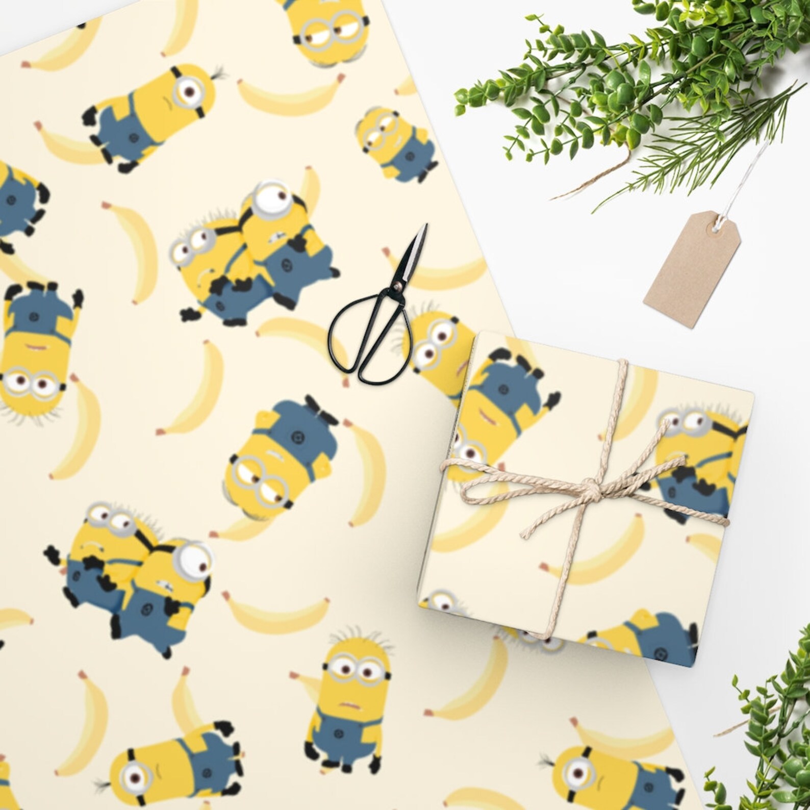 Minions Wrapping Paper minions birthday Minion Groups Etsy