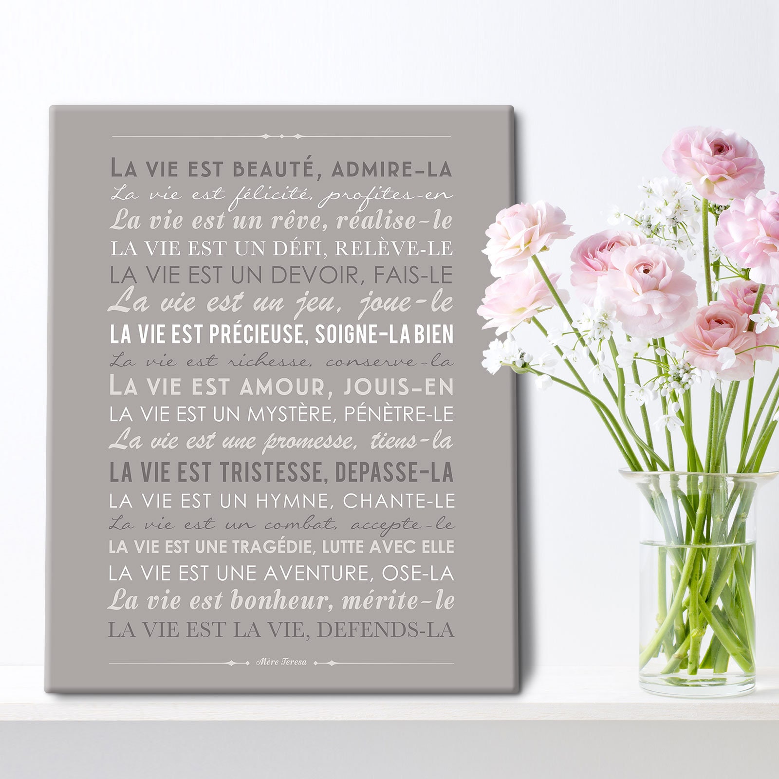 Tableau La Vie Est Beauté Décoratif