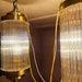 Pair of Vintage Old Antique Brass & Glass Rods Art Deco Ceiling Fixture ...