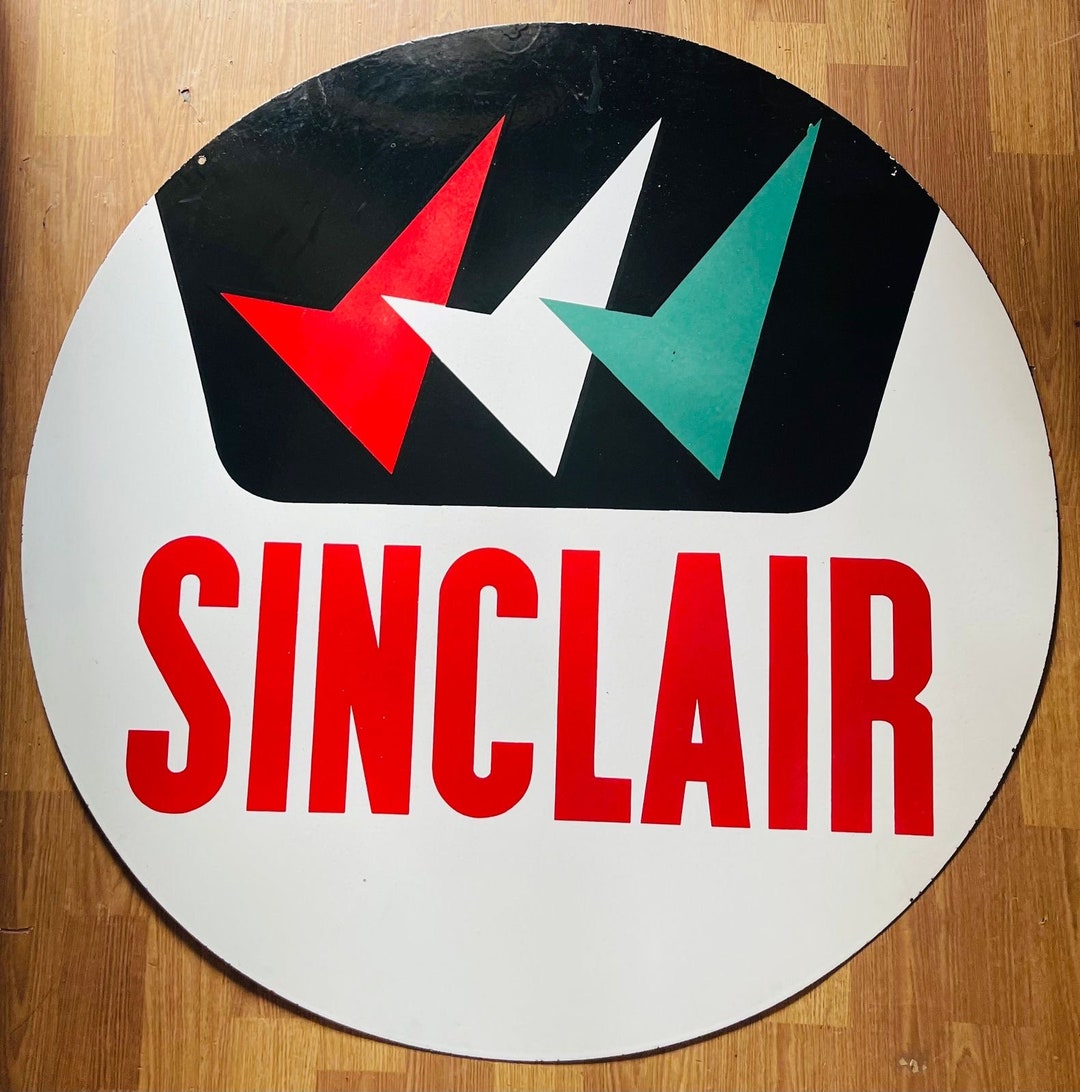 Double Sided Sinclair Antique Vintage Porcelain Advertising Enamel Sign ...