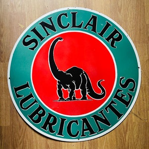 Sinclair Lubricantes Cartel de esmalte publicitario de porcelana vintage