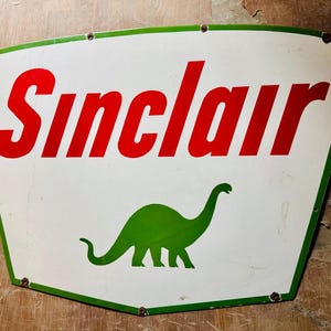 Antique Rare Sinclair 42 x 30 inches Vintage Enamel Single Sided Advertising Porcelain Sign