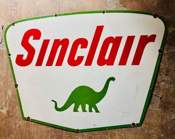 Ford 48 x 24 inch dsp  and Sinclair 42 inch Vintage porcelain Advertising Porcelain Sign