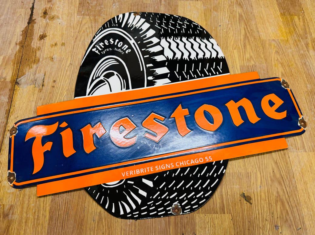 Firestone レトロ金属サイン Firestone Sign - Fill Er' Up
