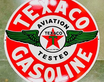 TEXACO テキサコ AVIATION GASOLINE サインプレート www