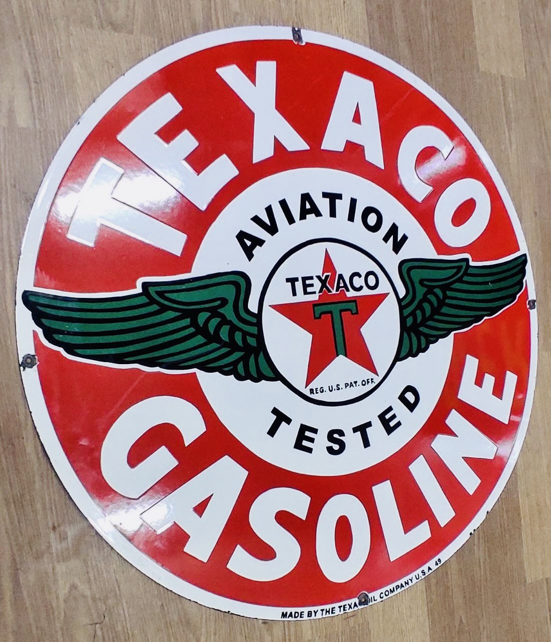 Antique Vintage Texaco Aviation Gasoline Single Sided Advertising ...