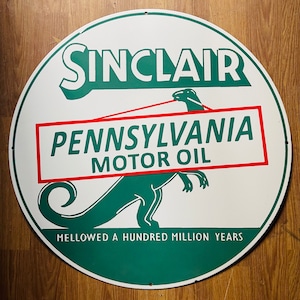 Sinclair Pennsylvania Motor Oil Vintage Enamel Advertising Porcelain Sign
