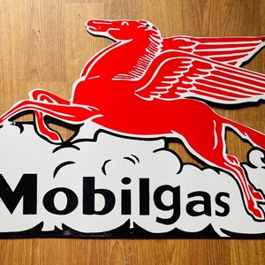 Mobilgas Antique Vintage Porcelain Advertising Enamel Sign