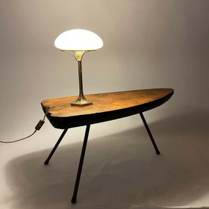 Pair of Vintage Art Deco Milk Glass Shade Lamp Light Antique Pair Light Mushroom Shape Table Lamp Brass living room lamp bedroom lamp