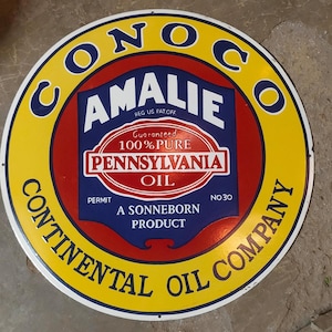 AMALIE OIL 看板 Vintage Amalie Neon Sign: Rare 1930's 