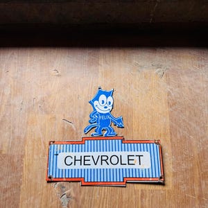 Antique Rare Chevrolet 12 inches Vintage Enamel Single Sided Advertising Porcelain Sign