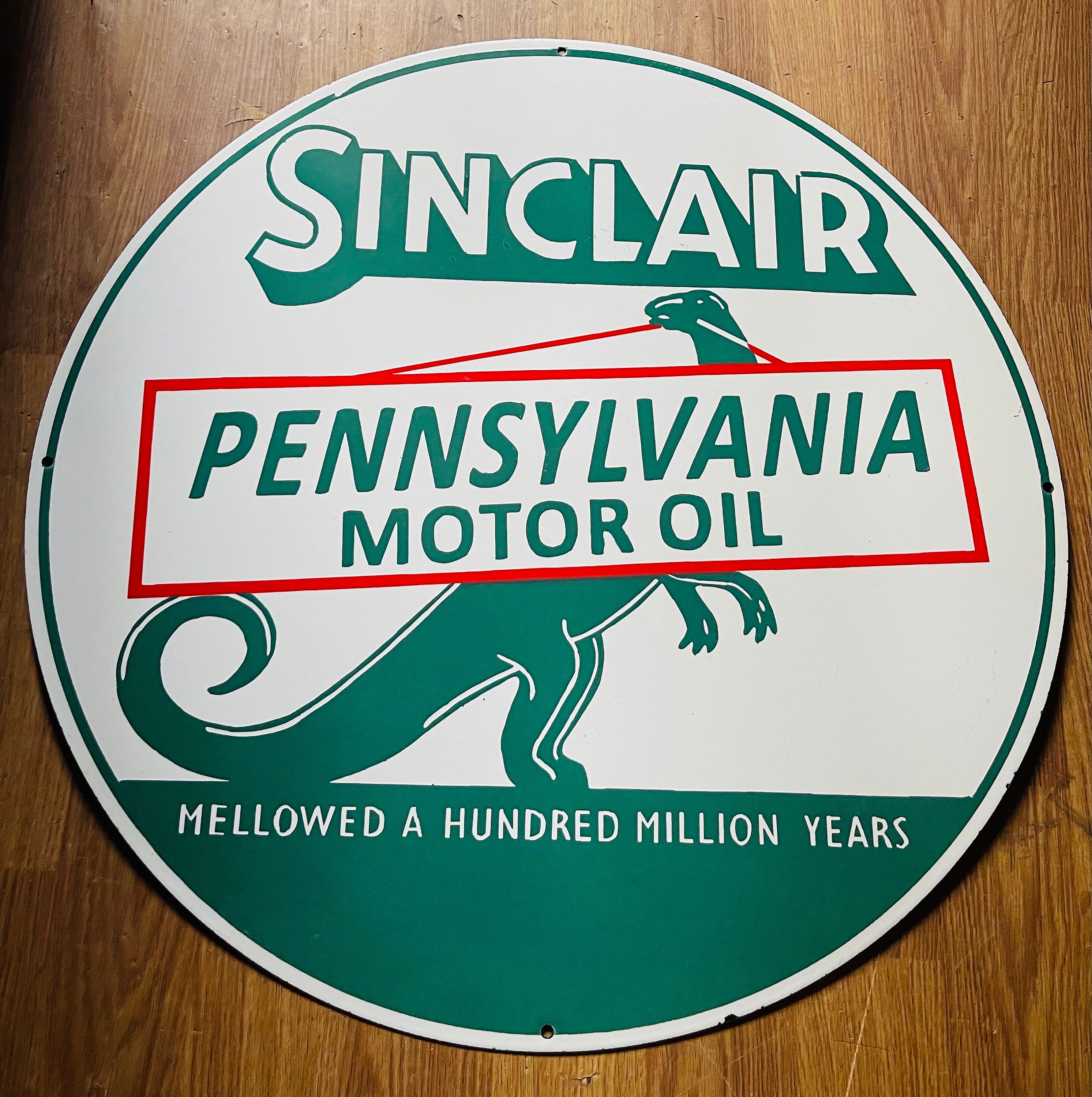 Sinclair Pennsylvania Motor Oil Vintage Enamel Advertising