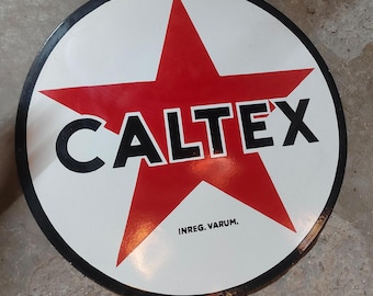 Vintage porcelain enamel Caltex 30 inch single sided  advertising sign board