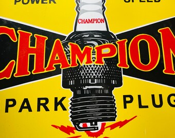 Champion Spark Plugs Vintage Enamel Advertising Porcelain