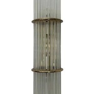 1970er Jahre Circa Mid-Century Modern Messing & Glas Rod Wandleuchte Lampe Licht
