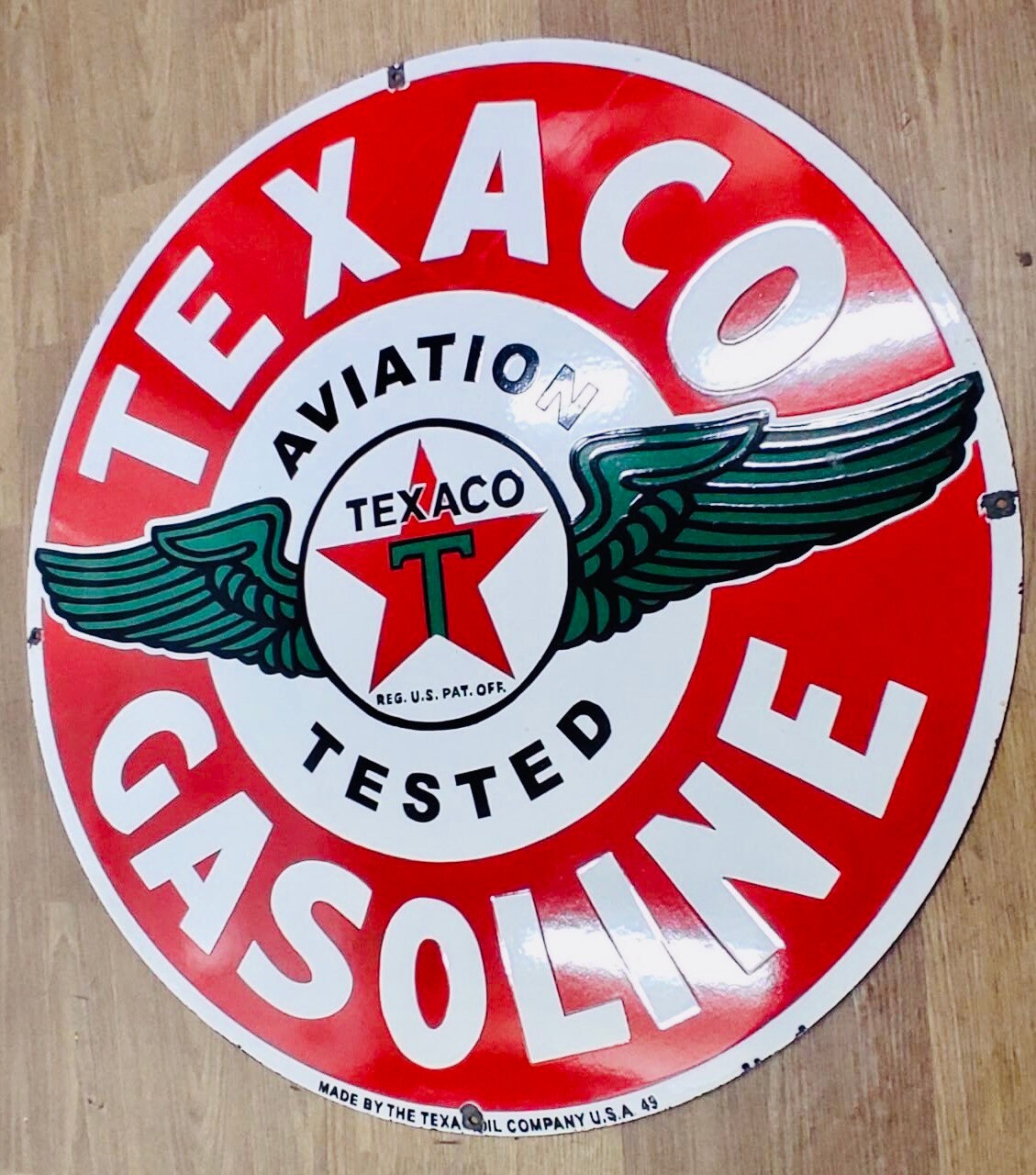 Antique Vintage Texaco Aviation Gasoline Single Sided Advertising ...