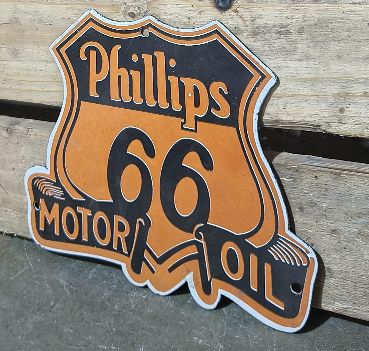 Phillips 66 Motor Oil Rare Vintage Antique Porcelain 07 Inches