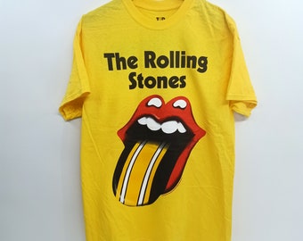 The Rolling Stones 2015 Pittsburgh Zip Code Tour Yellow T-Shirt Sz M