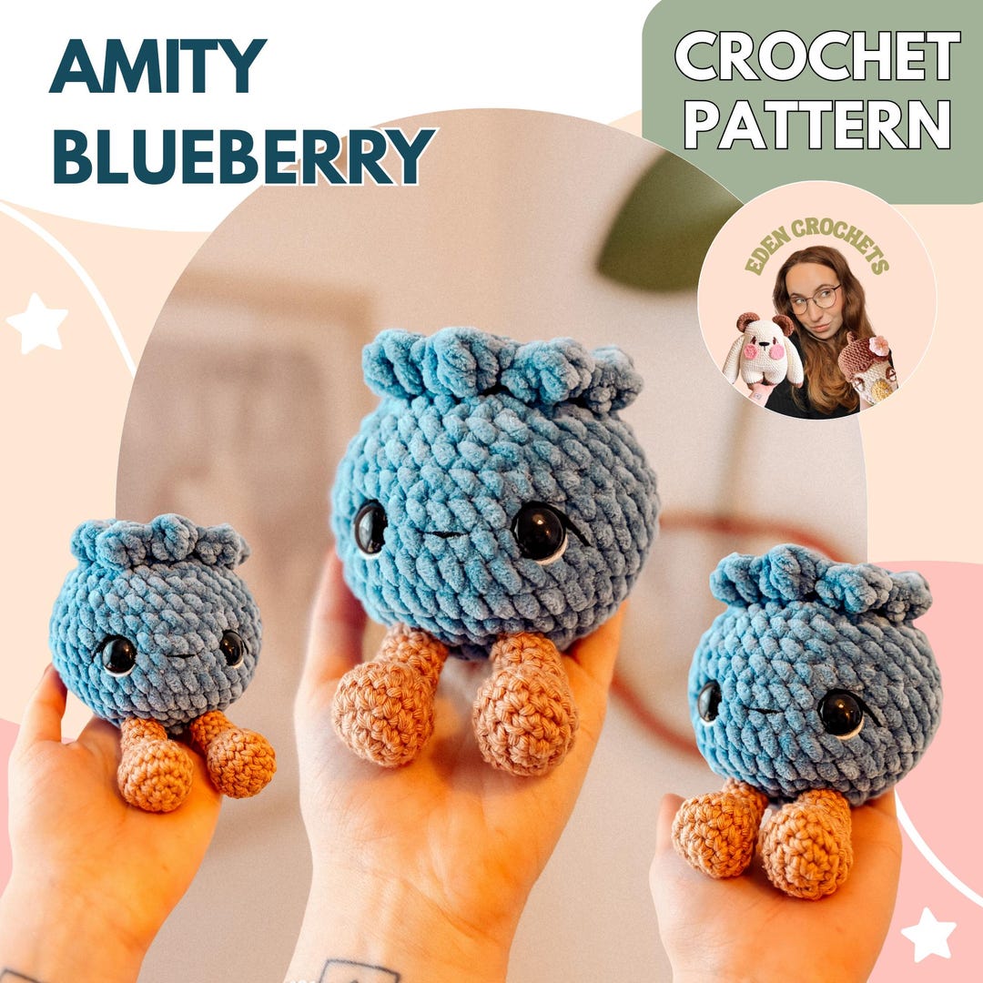 Blueberry With Legs Crochet Pattern, Amigurumi Plush Toy (PDF Pattern ...